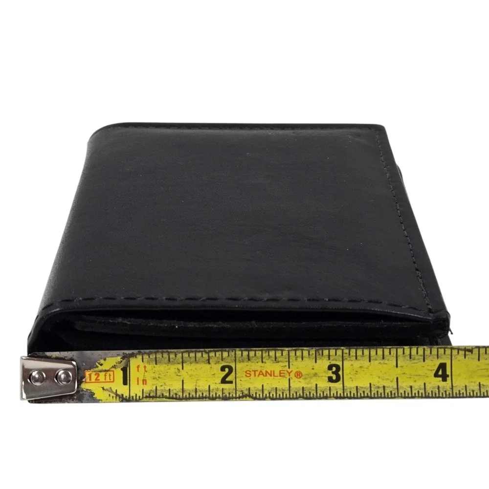Boston Leather 6004 Recessed Badge Holder, ID Case and Wallet w CC Slots, Black